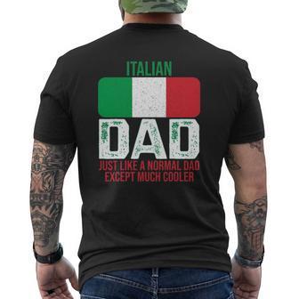 Vintage Italian Dad Italy Flag For Father's Day Mens Back Print T-shirt | Mazezy