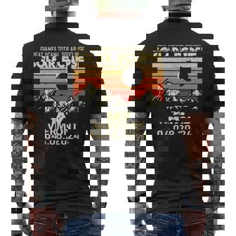 Vintage Jay Vermont Total Solar Eclipse 2024 Men's T-shirt Back Print - Seseable