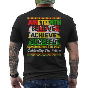 Vintage Junenth Believe Achieve Succeed Pride African Men Men's T-shirt Back Print - Monsterry