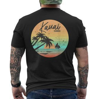 Vintage Kauai Hawaii Surfer Hanalei Kaua'i Island Hawaiian Men's T-shirt Back Print - Seseable