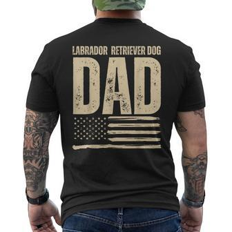 Vintage Lab Dog Dad 4Th Of July American Flag Father's Day Men's T-shirt Back Print - Thegiftio UK