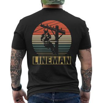 Vintage For Lineman For Who Love Lineman Men's T-shirt Back Print | Mazezy