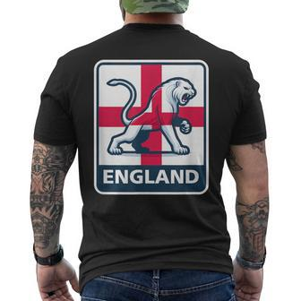 Vintage Lion English Banner Fan England Flag Retro Men's T-shirt Back Print - Thegiftio UK