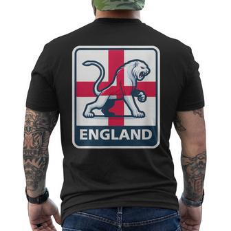 Vintage Lioness English Banner Fan England Flag Retro Men's T-shirt Back Print - Thegiftio UK