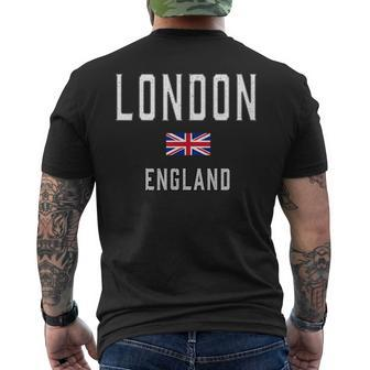 Vintage London England Vintage Souvenir England Flag Men's T-shirt Back Print - Monsterry AU