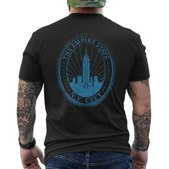 Vintage Look Empire State Building Men's T-shirt Back Print - Monsterry