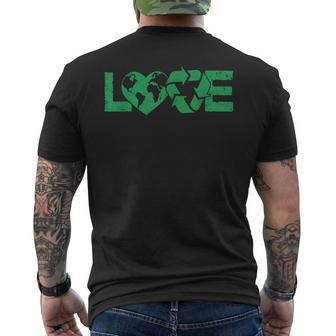 Vintage Love Earth Day April 22 2024 Recycle Save The Planet Men's T-shirt Back Print - Seseable