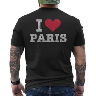 Vintage I Love Paris Trendy Men's T-shirt Back Print - Monsterry AU