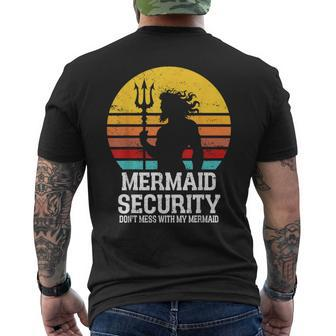 Vintage Mermaid Security Mermaid Birthday Merdad Father' Day Men's T-shirt Back Print - Seseable
