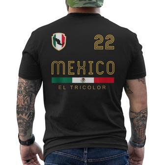Vintage Mexico Jersey Futbol Soccer Flag Fan Men's T-shirt Back Print - Monsterry