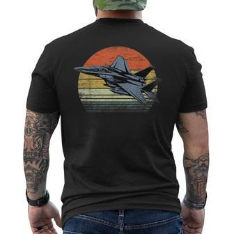 Vintage Military Jet Sunset Retro Fighter Aircraft Men's T-shirt Back Print - Thegiftio UK