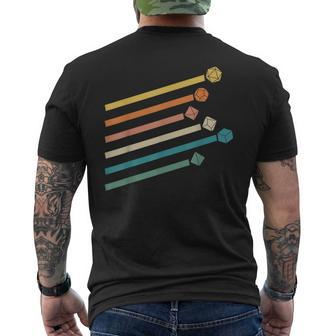 Vintage Minimalist Geeky Polyhedral Falling Retro Rainbow Men's T-shirt Back Print - Seseable