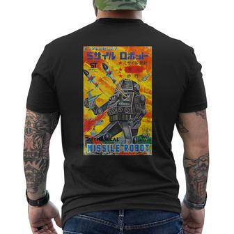 Vintage Graphic Missile Robot Japanese Retro Old Toy Anime Men's T-shirt Back Print - Monsterry