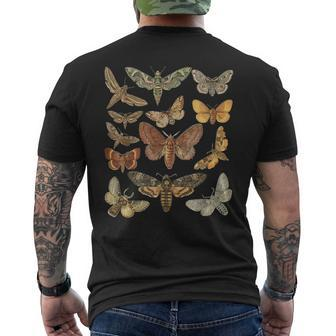 Vintage Moth Cottagecore Aesthetic Goblincore Dark Academia Men's T-shirt Back Print - Monsterry UK