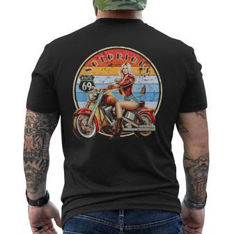 Vintage Motorbike Sexy Pin-Up Biker Men's T-shirt Back Print - Monsterry DE