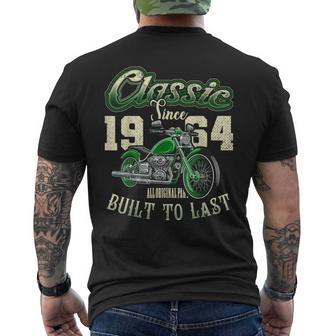 Vintage Motorcycle Bikers Motorbike Birthday Born In 1964 Men's T-shirt Back Print - Monsterry