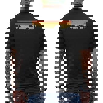 Vintage Nature Wildlife Animal Bear Trees Outdoor Forest Men's T-shirt Back Print - Thegiftio