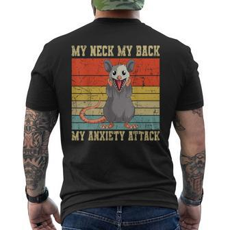 Vintage My Neck My Back My Anxiety Attack Possum Opossum Men's T-shirt Back Print - Monsterry AU