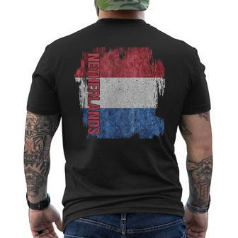 Vintage Netherlands Flag Dutch Pride Clothing Sports Team Men's T-shirt Back Print - Monsterry