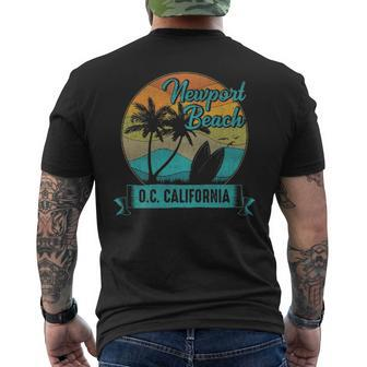 Vintage Newport Beach Orange County California Surfing Men's T-shirt Back Print | Mazezy UK