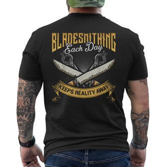 Vintage Graphic Novelty Bladesmithing Men's T-shirt Back Print - Monsterry DE