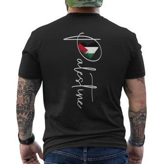 Vintage Palestine Flag Palestine Heart Palestine Trip 2024 Men's T-shirt Back Print - Monsterry UK