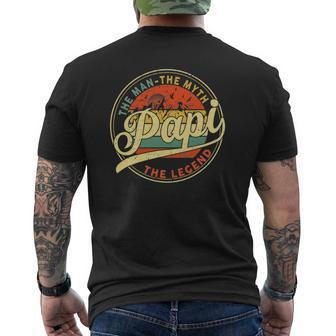 Vintage Papi Man Myth Legend Daddy Grandpa Ideas Family Mens Back Print T-shirt | Mazezy