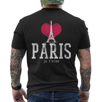 Vintage Paris I Love Je T'aime France Men's T-shirt Back Print - Monsterry CA