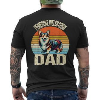 Vintage Pembroke Welsh Corgi Dad Dog Lovers Father's Day Men's T-shirt Back Print - Thegiftio UK