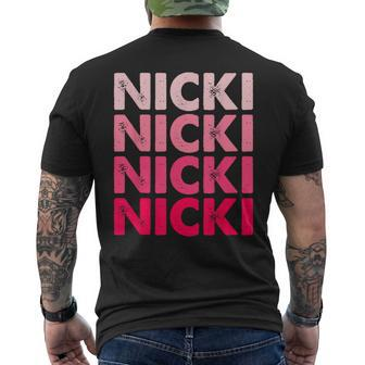 Vintage Personalized Name Nicki Men's T-shirt Back Print | Mazezy