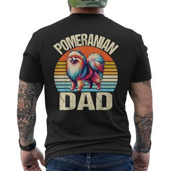 Vintage Pomeranian Dog Dad Dog Lovers Daddy Father's Day Men's T-shirt Back Print - Thegiftio UK