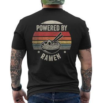 Vintage Powered By Ramen Japanese Love Anime Noodles Foodie Men's T-shirt Back Print - Monsterry AU