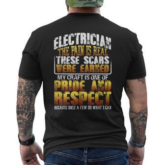 Vintage Pride Appreciation Electrician The Pain Is Real Men's T-shirt Back Print - Monsterry CA