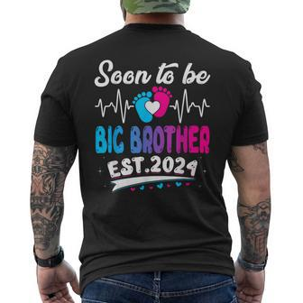 Vintage Promoted To Big Brother 2024 Father's Day Men's T-shirt Back Print - Monsterry