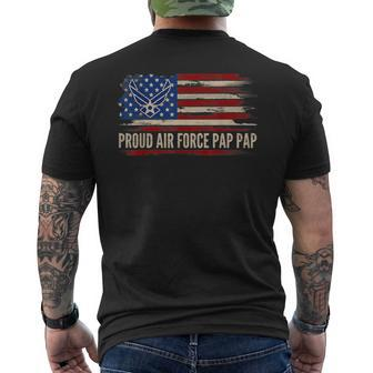 Vintage Proud Air Force Pap Pap American Flag Veteran Men's T-shirt Back Print - Monsterry