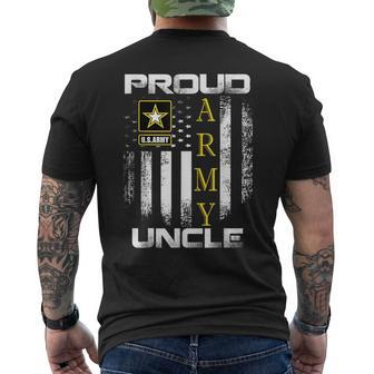 Vintage Proud Army Uncle With American Flag Men's T-shirt Back Print - Monsterry