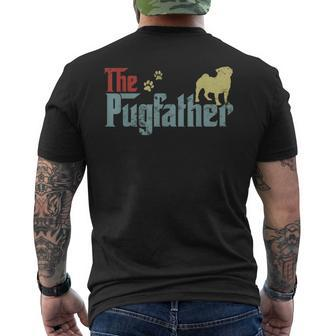 Vintage The Pugfather Happy Father's Day Pug Lover Men's T-shirt Back Print - Monsterry