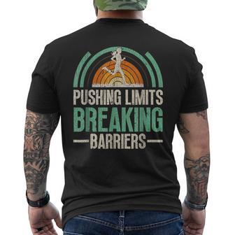 Vintage Pushing Limits Breaking Barriers Athlete Race Marath Men's T-shirt Back Print - Monsterry AU