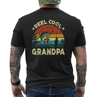 Vintage Reel Cool Grandpa Fish Fishing Father's Day Mens Back Print T-shirt | Mazezy CA