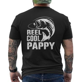 Vintage Reel Cool Pappy Fishing Father's Day Mens Back Print T-shirt | Mazezy