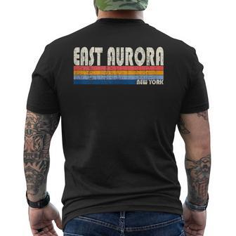 Vintage Retro 70S 80S Style Hometown Of East Aurora Ny Men's T-shirt Back Print - Monsterry DE
