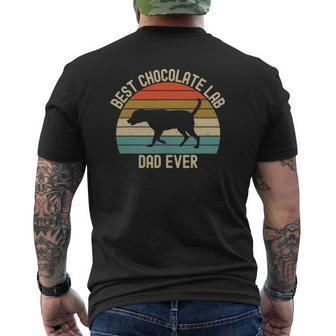 Vintage Retro Best Chocolate Lab Dad Ever Labrador Retriever Mens Back Print T-shirt | Mazezy