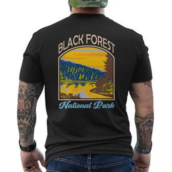 Vintage Retro Black Forest National Park Travel Adventure Mens Back Print T-shirt - Thegiftio UK