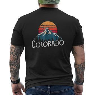 Vintage Retro Colorado Co Mountains Outdoor Wildness Mens Back Print T-shirt - Thegiftio UK