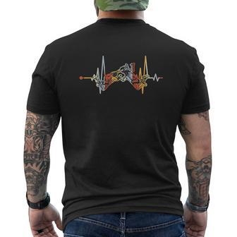 Vintage Retro Distressed Heartbeat Skydiving Mens Back Print T-shirt - Seseable