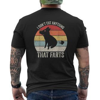 Vintage Retro I Dont Eat Anything That Farts Vegetarian Mens Back Print T-shirt - Seseable