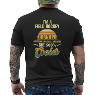 Vintage Retro Field Hockey Grandpa Mens Back Print T-shirt | Mazezy