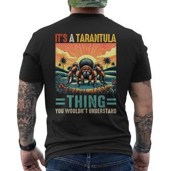 Vintage Retro Joke Tarantula Thing Costume Zoo Animal Men's T-shirt Back Print - Monsterry CA