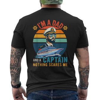 Vintage Retro I'm A Dad And Captain Father's Day Proud Men's T-shirt Back Print - Monsterry