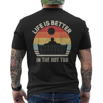 Vintage Retro Life Is Better In The Hot Tub Men's T-shirt Back Print - Monsterry